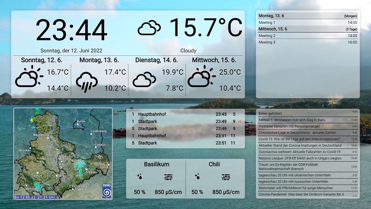 Screenshot of the Infoscreen